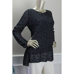 $1290 New AKRIS Indigo Dark Blue Silk Cotton Art Weave Knit Sweater 2 32